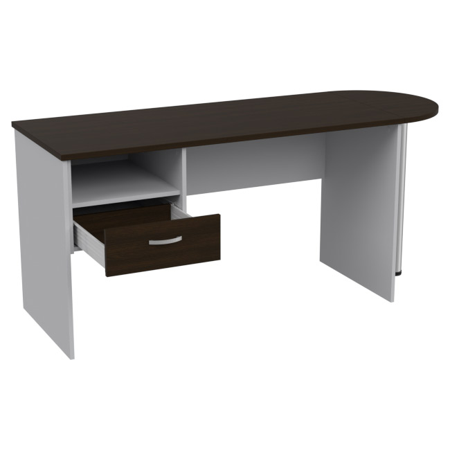 Стол с приставкой КП-1 цвет Серый+Венге