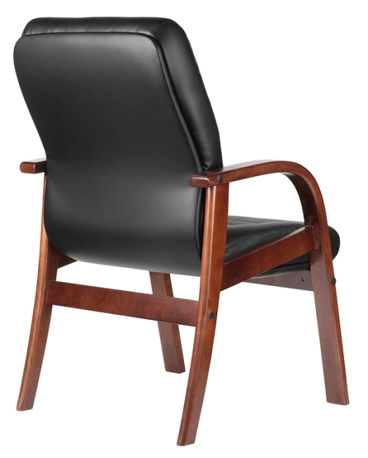 Конференц-кресло из кожи RIVA Wood M 155 D/B Черное