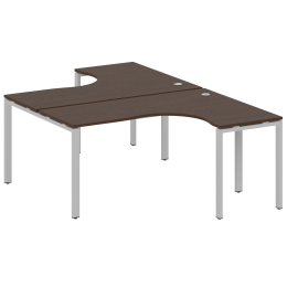 Рабочая станция криволинейная на П-образном м/к 160/243 METAL SYSTEM БП.РАС-СА-2.4 Венге Цаво-Серый