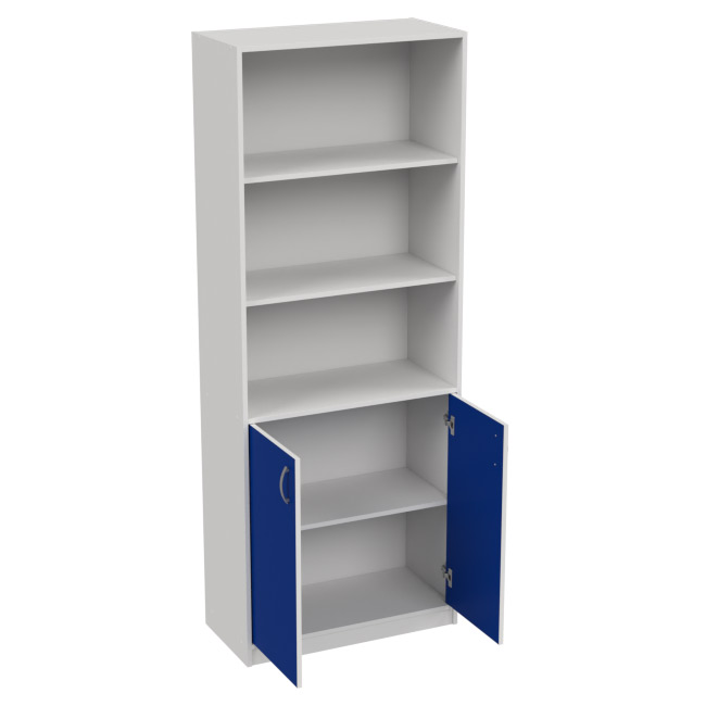 Шкаф для офиса ШБ-3 цвет Белый+Синий 77/37/200