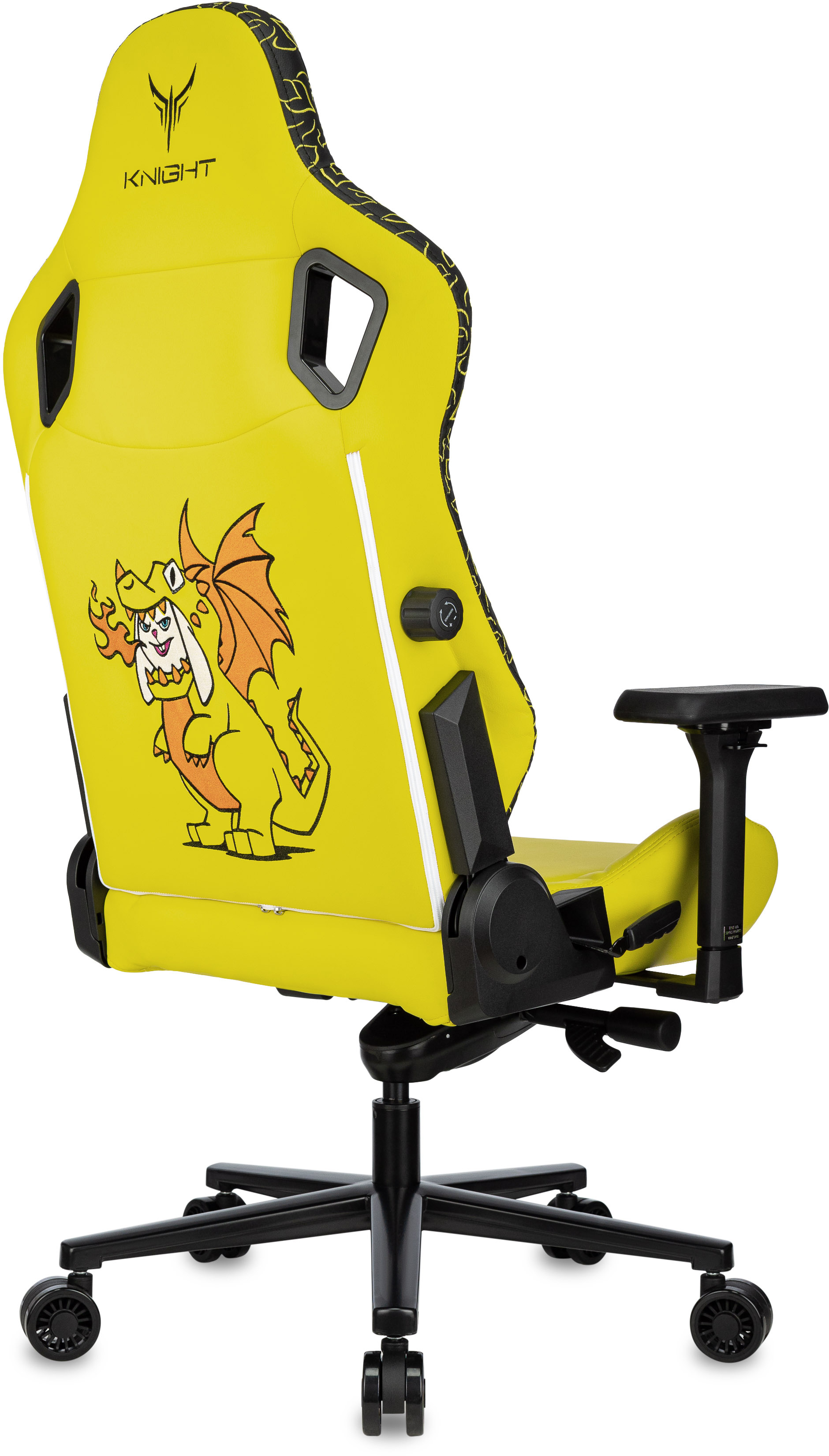 Кресло игровое Knight Craft Dragon желтый