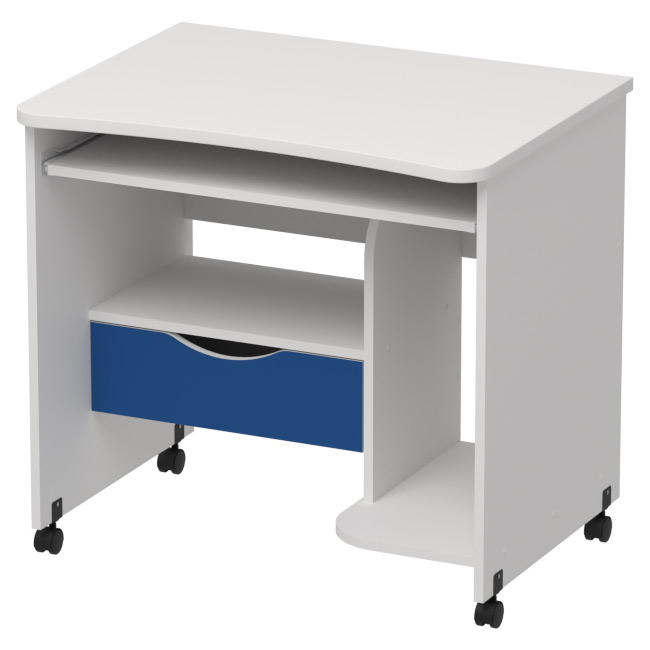 Компьютерный стол СК-26 цвет Белый+Синий 80/60/76 см