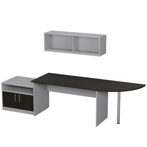 Комплект офисной мебели КП-15 цвет Серый + Венге