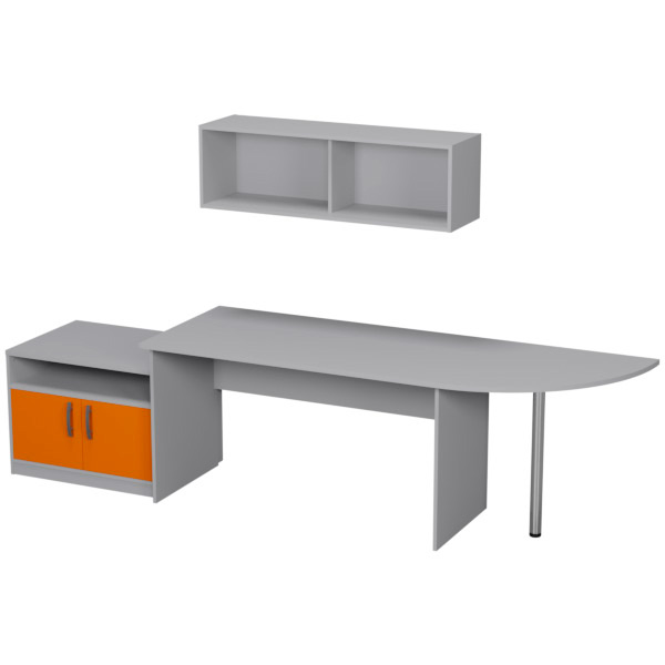 Комплект офисной мебели КП-15 цвет Серый+Оранж