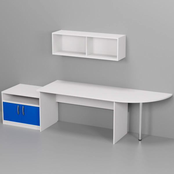 Комплект офисной мебели КП-15 цвет Белый+Синий