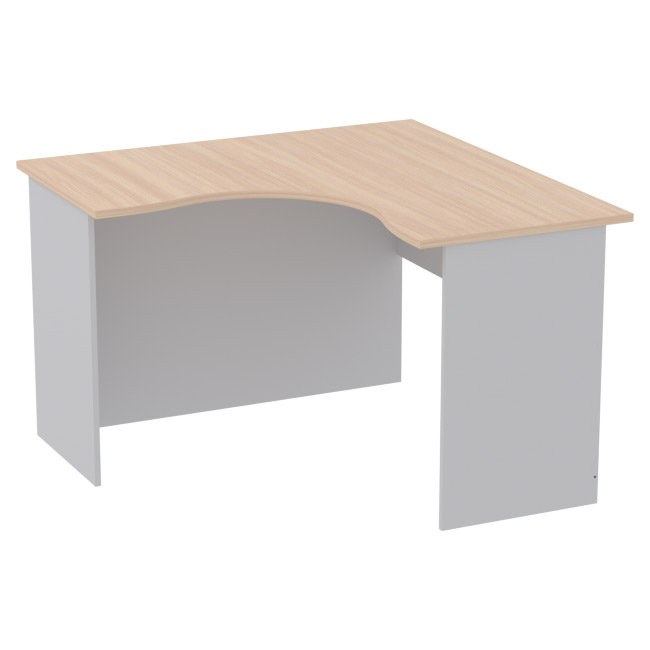 Офисный стол угловой СТУ-11 цвет Серый + Дуб120/120/76 см