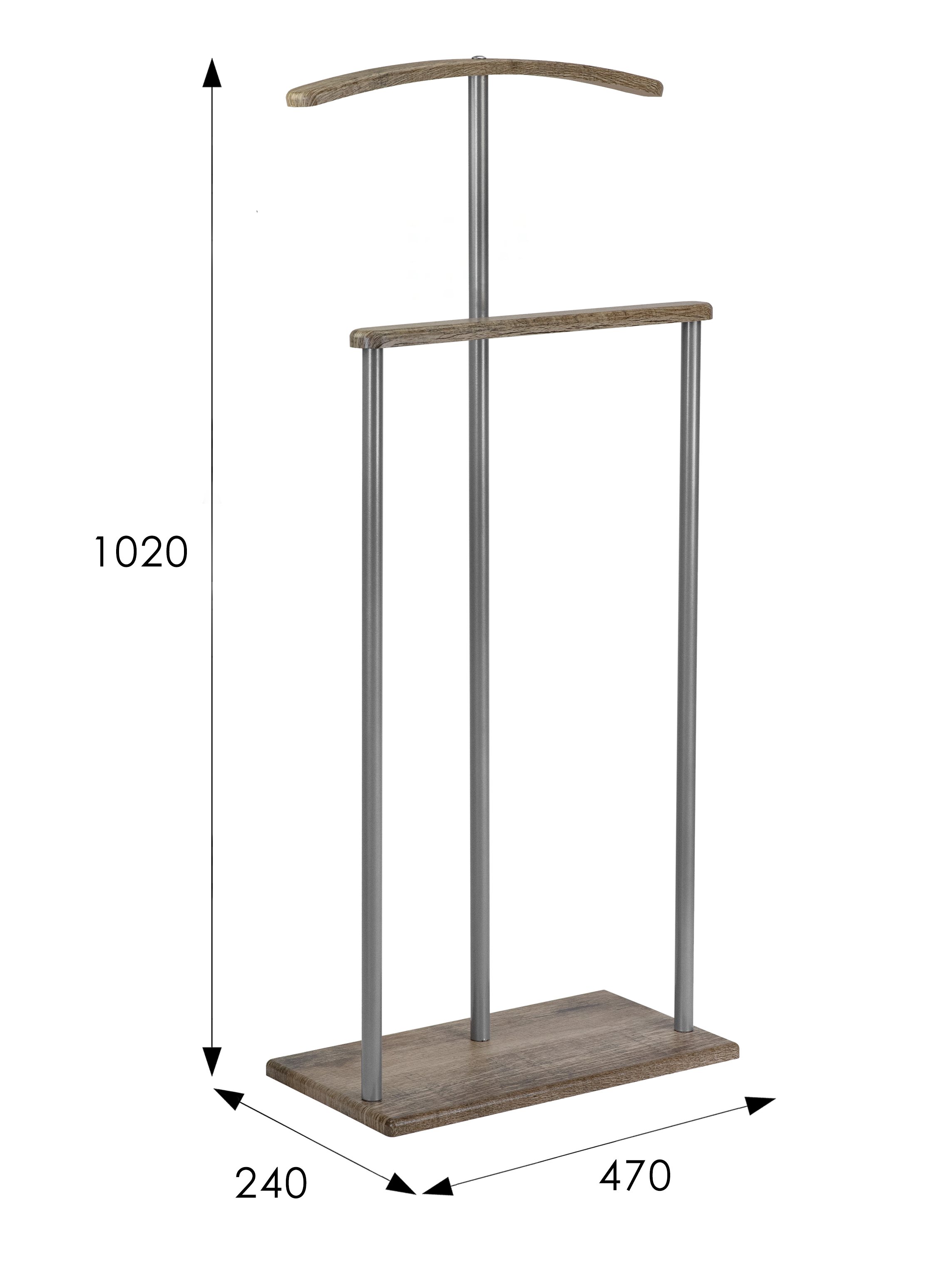 Вешалка костюмная Дэви 1 металлик/дуб крымский состаренный