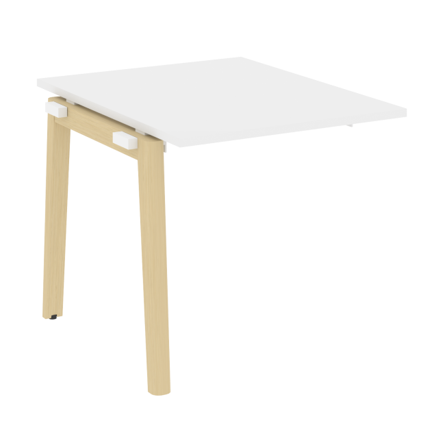 Проходной наборный элемент переговорного стола OW.NPRG-0 Белый бриллиант/Дуб светлый 78/98/75