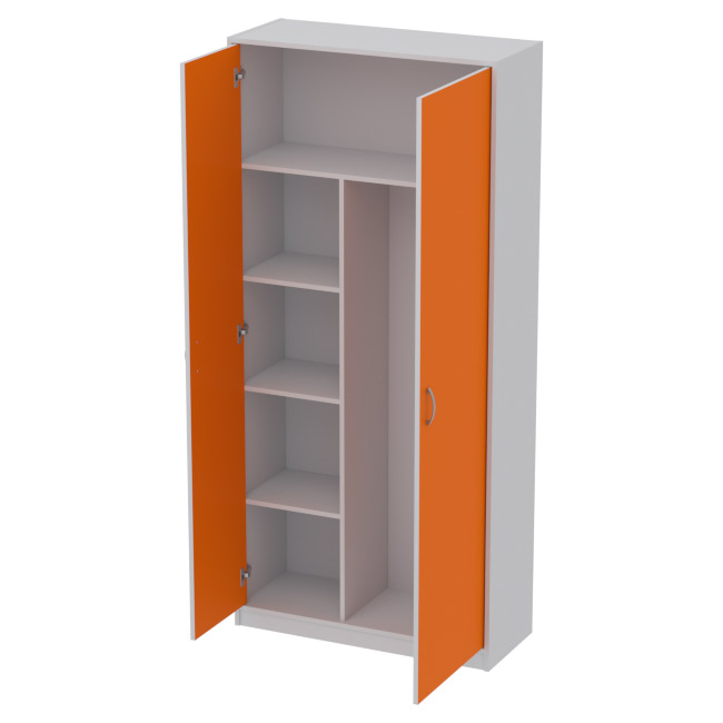 Шкаф для одежды ШО-7 цвет Серый+Оранж 93/37/200 см