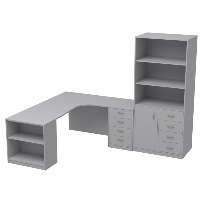 Комплект офисной мебели КП-21 цвет Серый