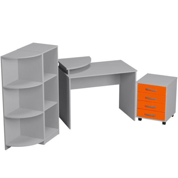 Комплект офисной мебели КП-23 цвет Серый+Оранж