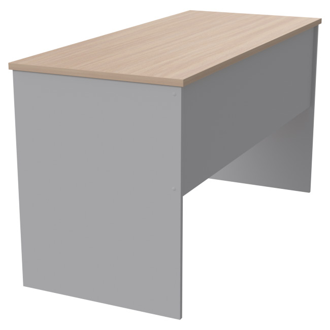 Офисный стол СТ-42 цвет Серый+Дуб Молочный 140/60/76 см