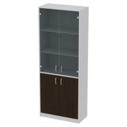 Офисный шкаф ШБ-3+А5 графит цвет Серый+Венге 77/37/200 см