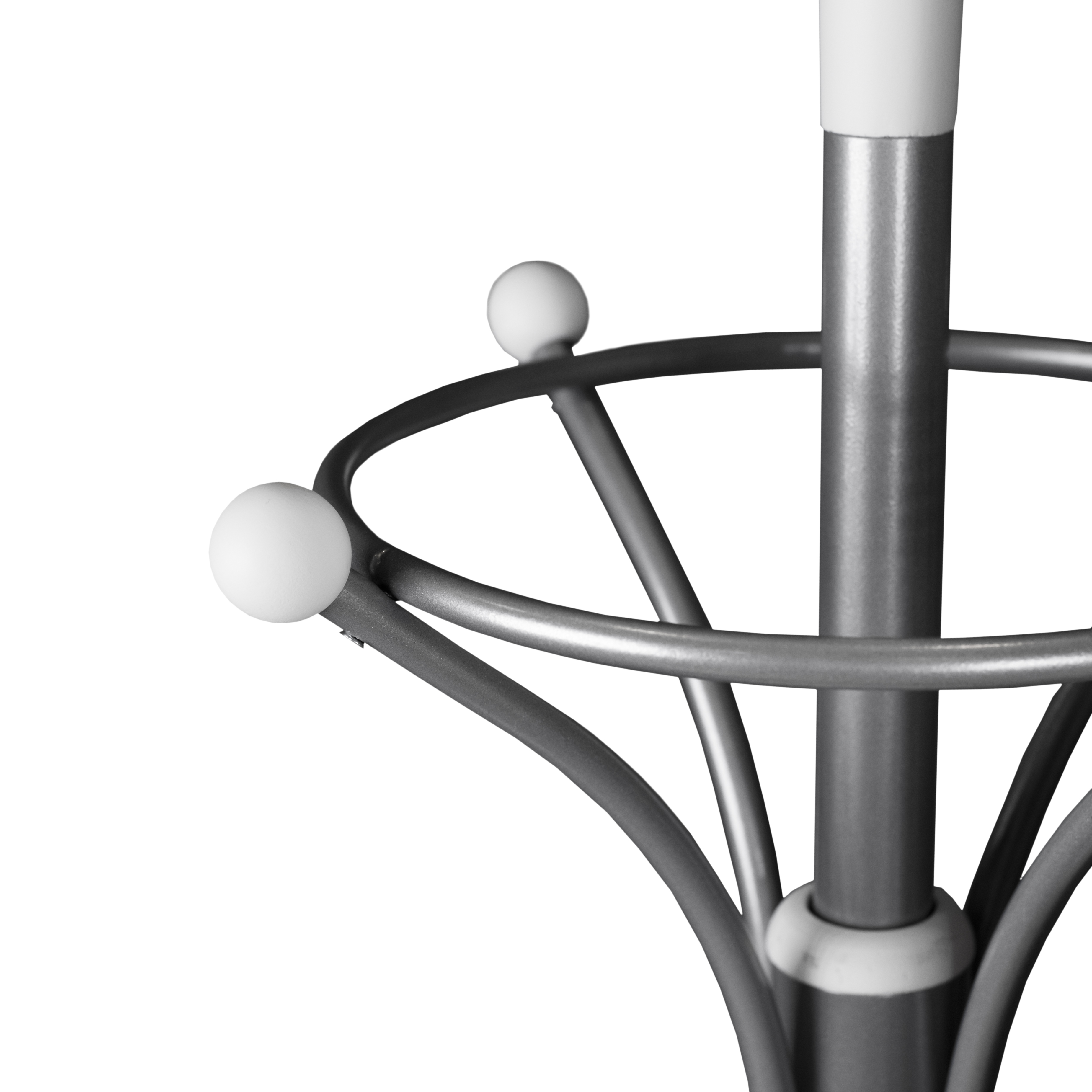 Вешалка напольная Д 2 металлик/ белый