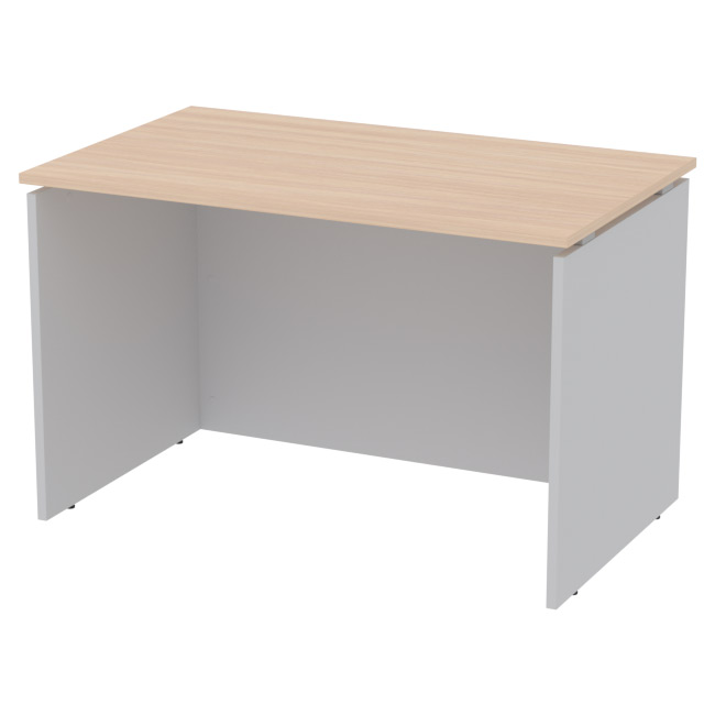 Офисный стол СТП-9 цвет Серый+Дуб Молочный 120/73/76 см