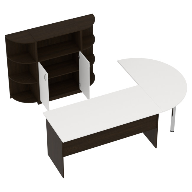 Комплект офисной мебели КП-13 цвет Венге+Белый