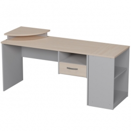 Комплект офисной мебели КП-16 цвет Серый+Дуб Молочный