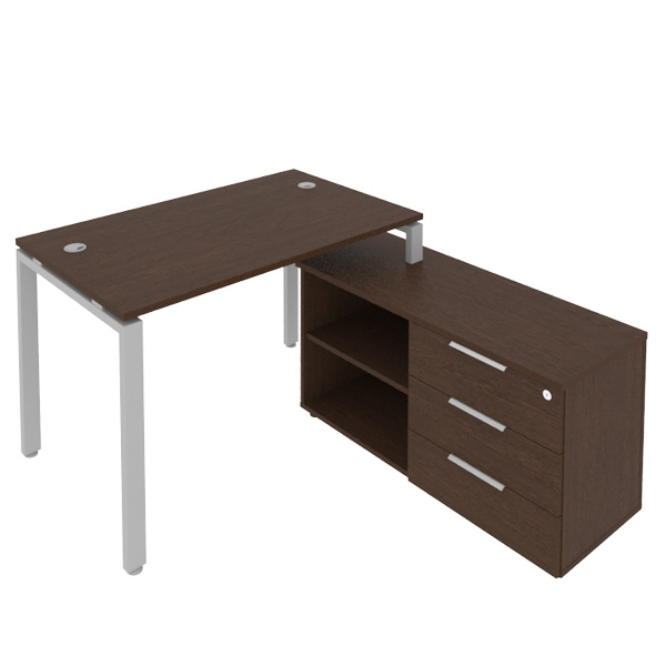 Стол руководителя 130 METAL SYSTEM Б.РС-СТС-2.2 Пр Венге-Серый