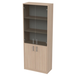 Офисный шкаф ШБ-3+А-5+С-17М графит цвет Дуб Молочный 77/37/200 см