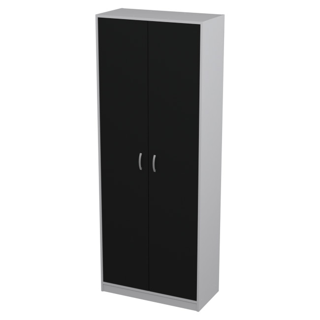 Шкаф для офиса ША-2 цвет Серый + Черный 77/37/200 см