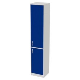 Офисный шкаф СБ-3+ДВ-61Л цвет Белый+Синий 40/37/200 см