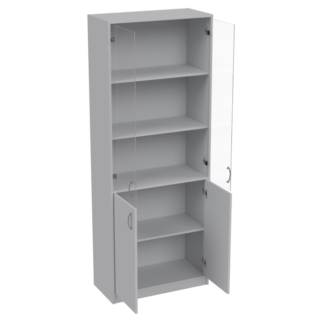 Офисный шкаф ШБ-3+А-5 прозр. цвет Серый 77/37/200