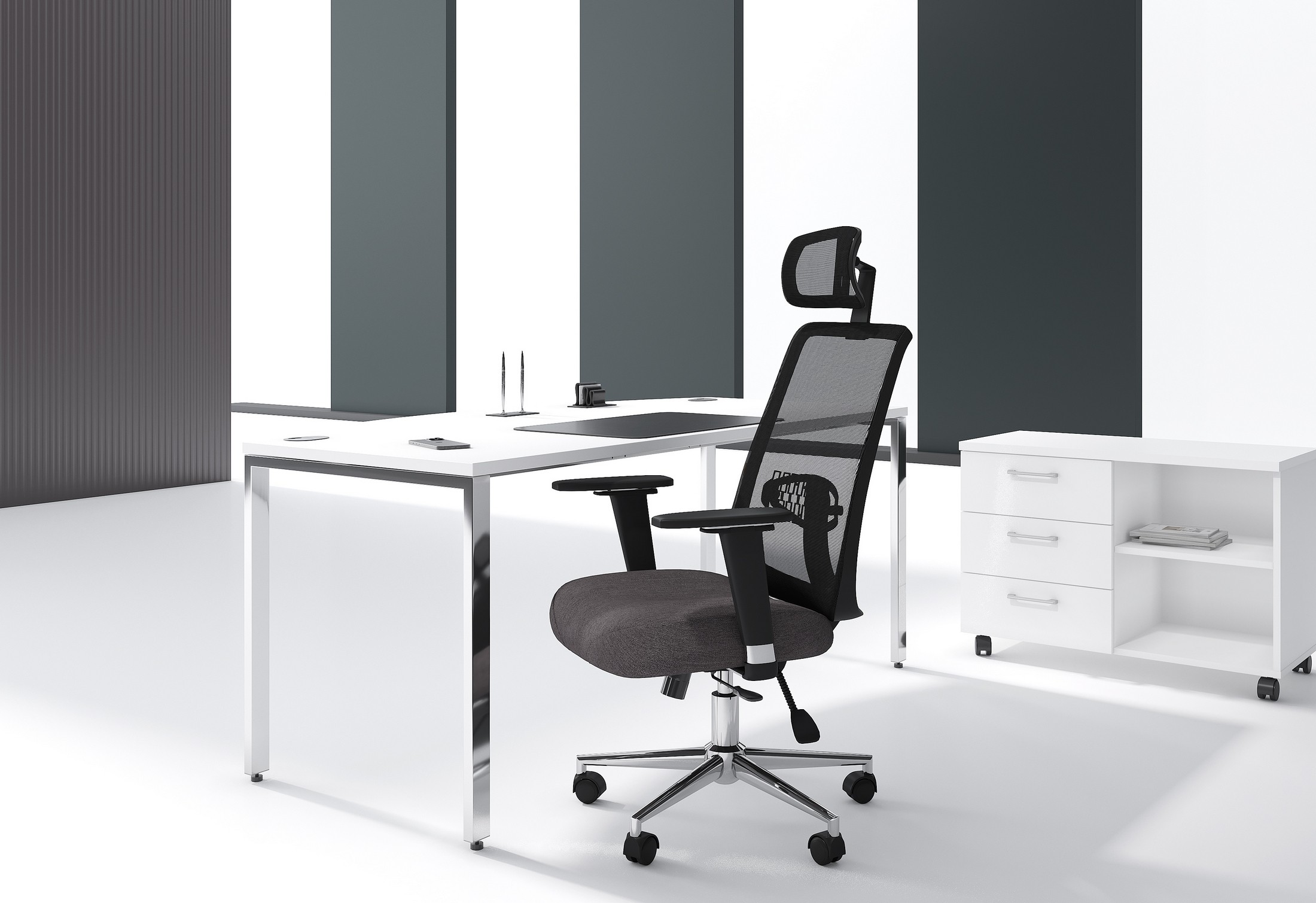 Офисное кресло CHAIRMAN 535 LUX черный-серый