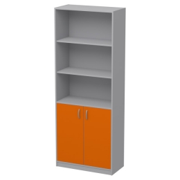 Офисный шкаф ШБ-3 Цвет Серый+Оранж 77/37/200 см