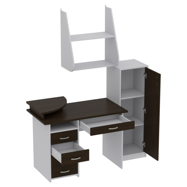 Комплект офисной мебели КП-14 цвет Серый+Венге