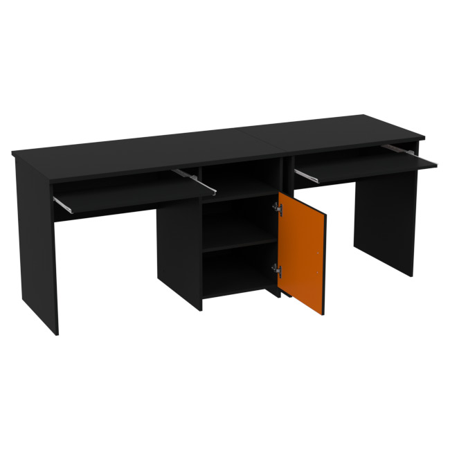 Офисный стол СК-21+СК-27 цвет Черный + Оранж