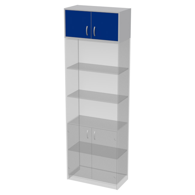 Антресоль АН-01 цвет Серый+Синий 77/37/38 см