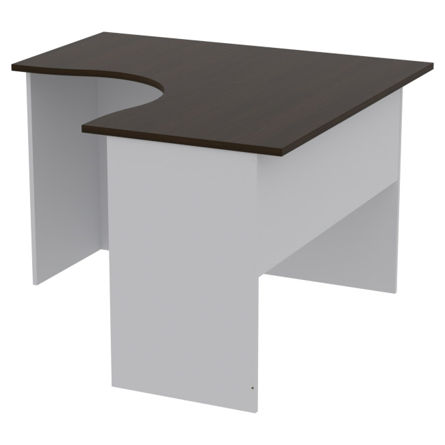 Офисный стол угловой СТУ-11 цвет Серый+Венге 120/120/76 см