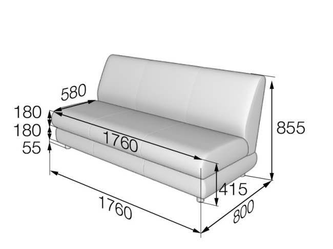 Размер трехместного дивана стандарт