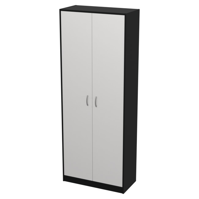Шкаф для офиса ШБ-2 цвет Черный + Белый + ХДФ Б 77/37/200 см