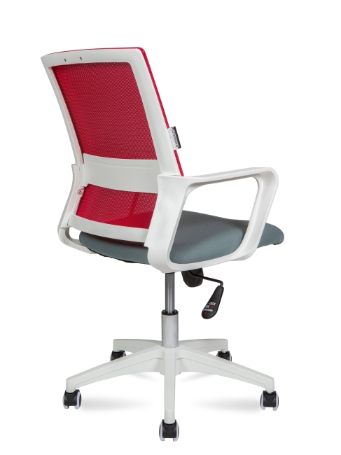 Офисное кресло эконом Бит LB белый+красный