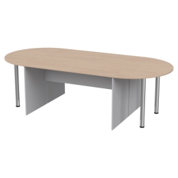 Стол для переговоров составной 260/120 Серый+Дуб Молочный 260/120/76 см