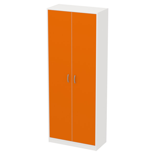 Офисный шкаф ША-2 цвет Белый+Оранж 77/37/200 см