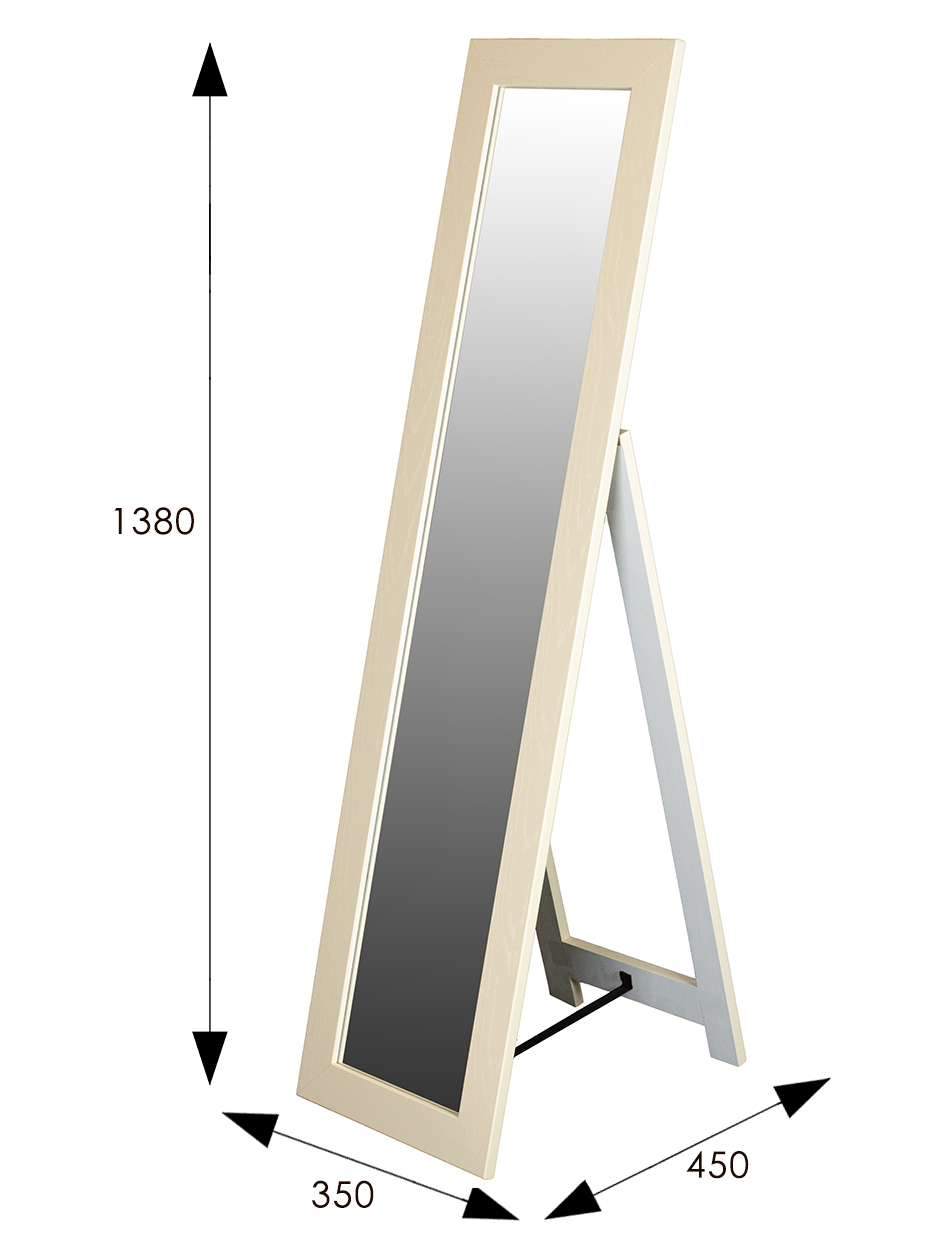 Зеркало напольное BeautyStyle 8 слоновая кость