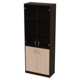 Офисный шкаф ШБ-3+А-5 графит цвет Венге+Дуб Молочный 77/37/200 см