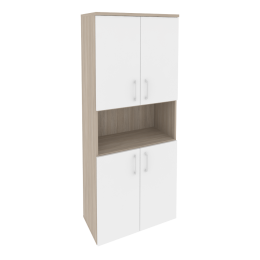 Шкаф высокий широкий O.ST-1.5 дуб аттик/Белый