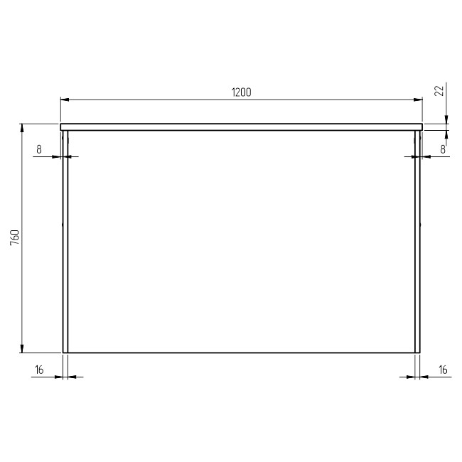 Узкий стол СТЦ-47 цвет Серый 120/60/76 см