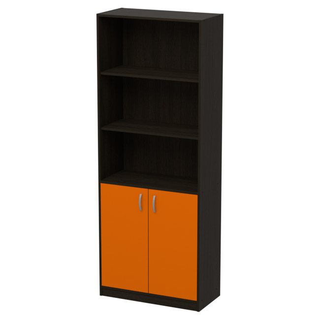 Офисный шкаф ШБ-3 цвет Венге+Оранж 77/37/200 см