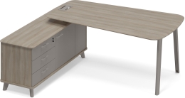 Стoл на опорной тумбе левый для руководителя Вяз-Мокко ТМ М1 115 ВЛ ВЛ МП 196,4/169,2/75,6