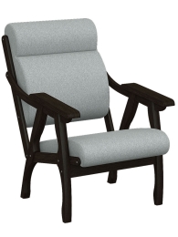 Кресло Вега 10 ткань серый каркас венге