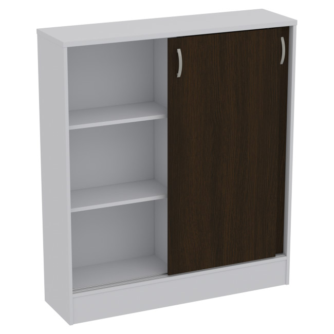 Офисный шкаф СДР-106 цвет Серый+Венге 106/30/120 см