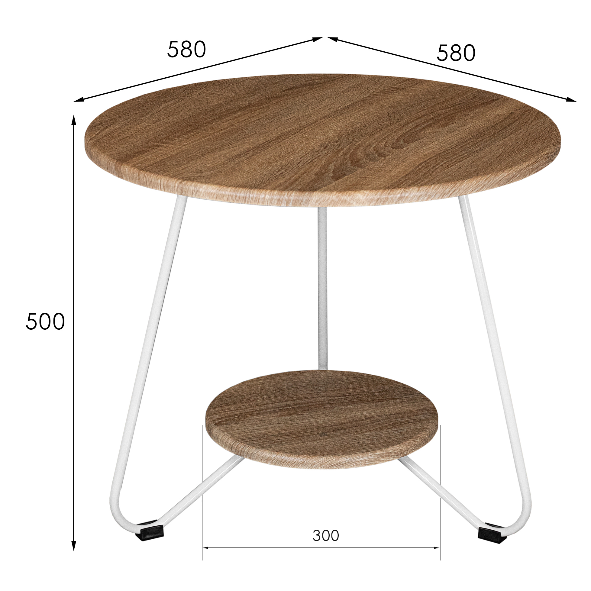 Стол журнальный BeautyStyle 38 дуб сонома/белый