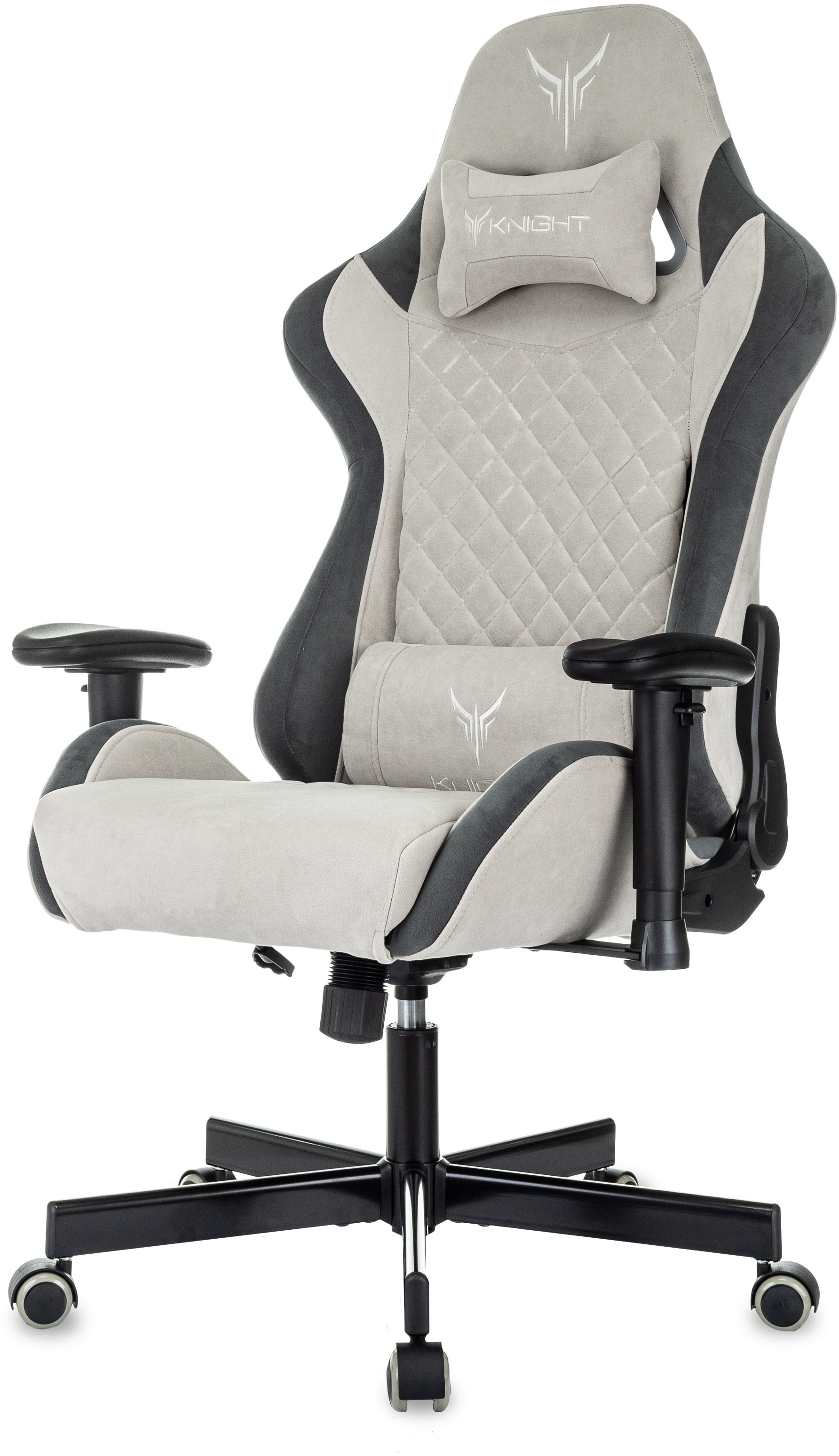 Кресло игровое Knight Regal Fabric светло-серый/серый