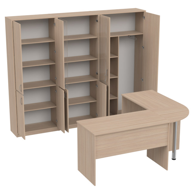 Комплект офисной мебели КП-11 цвет Дуб Молочный