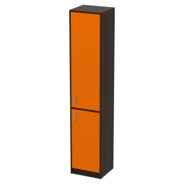 Офисный шкаф СБ-3+ДВ-61Л цвет Венге+Оранж 40/37/200 см