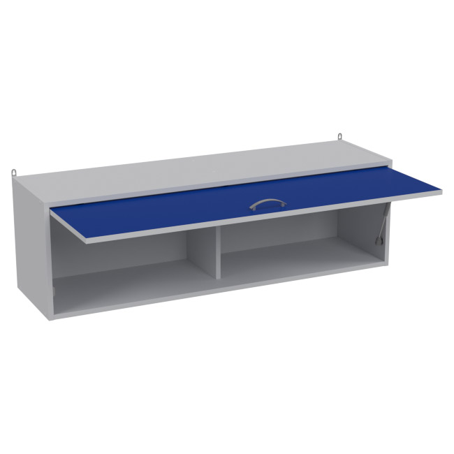 Навесная полка ПП-56+ДВ-56 цвет Серый+Синий 120/33/37 см